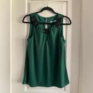 Ricki’s beaded sleeveless dark green emerald women tank tops medium